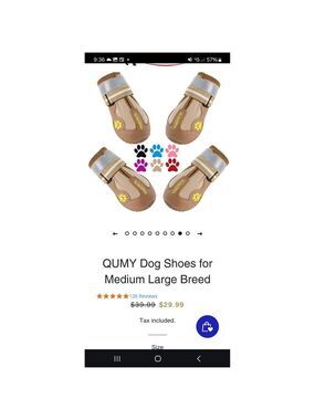 QUMY Dog Shoes for Medium Large Breed Size 7
